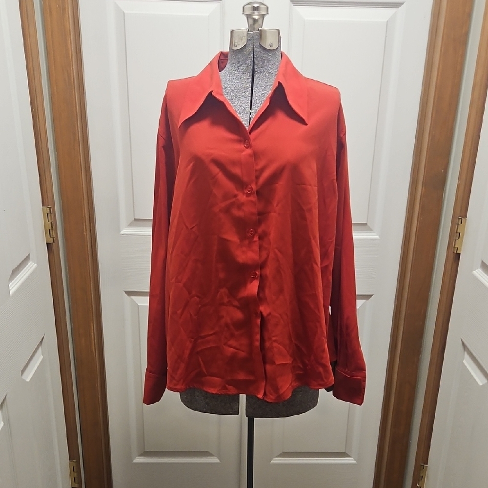 Apparenza Red Button Down Blouse
